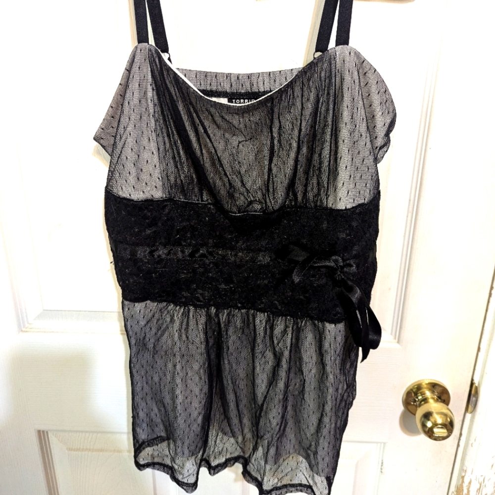 Black and Silver Adjustable Tank Top-Torrid